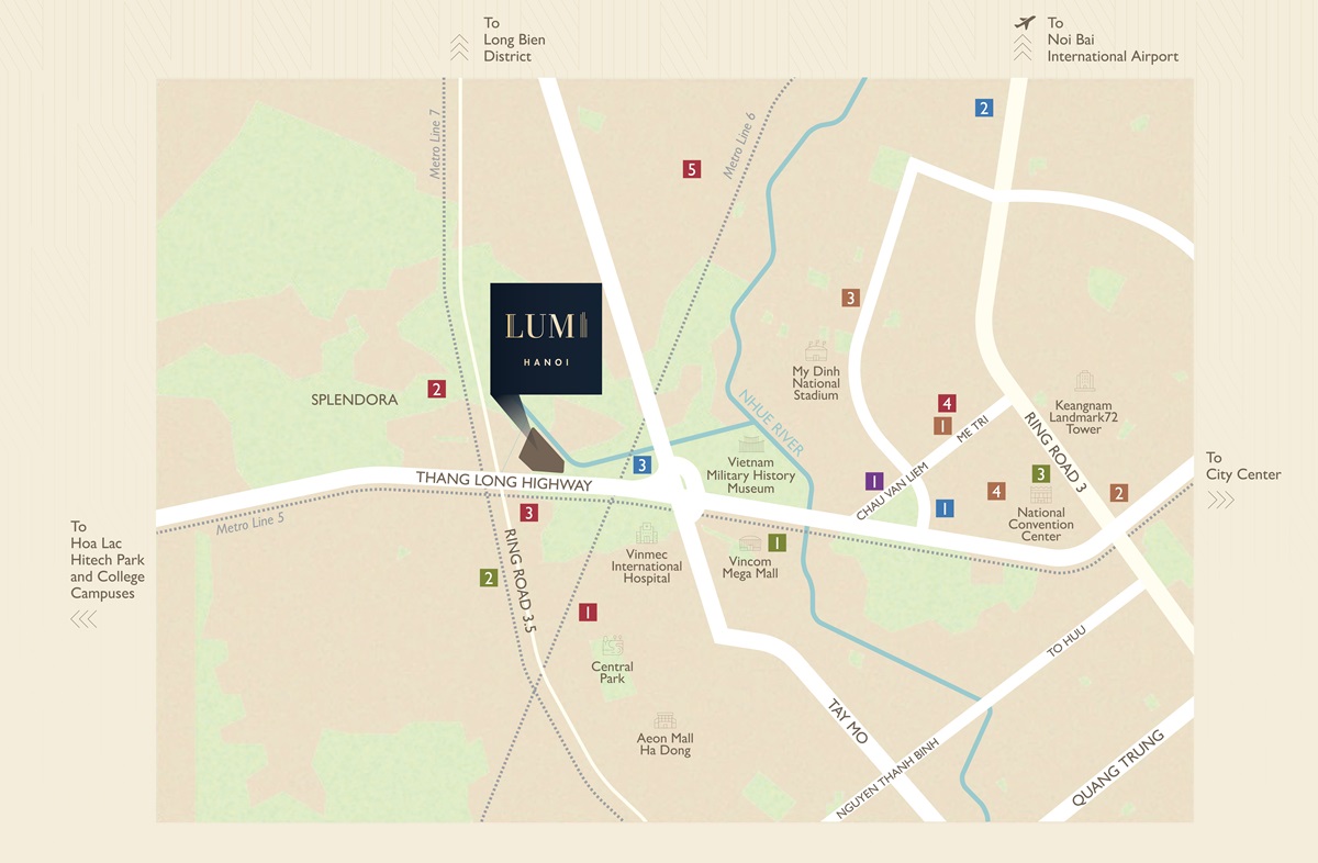 Lumi Hanoi sở hữu vị trí đắc địa tại trung tâm phía Tây Hà Nội