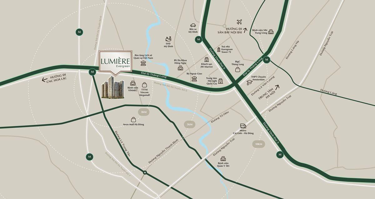 Vị trí dự án Lumiere Smart City nằm tại tâm điểm đại đô thị thông minh
